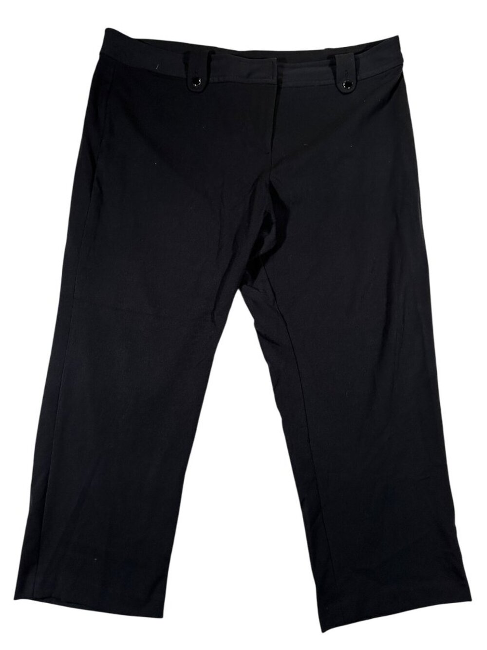 Just My Size Womens Petite Dress Pants 26W Black Rayon Blend Stretch Slim Fit